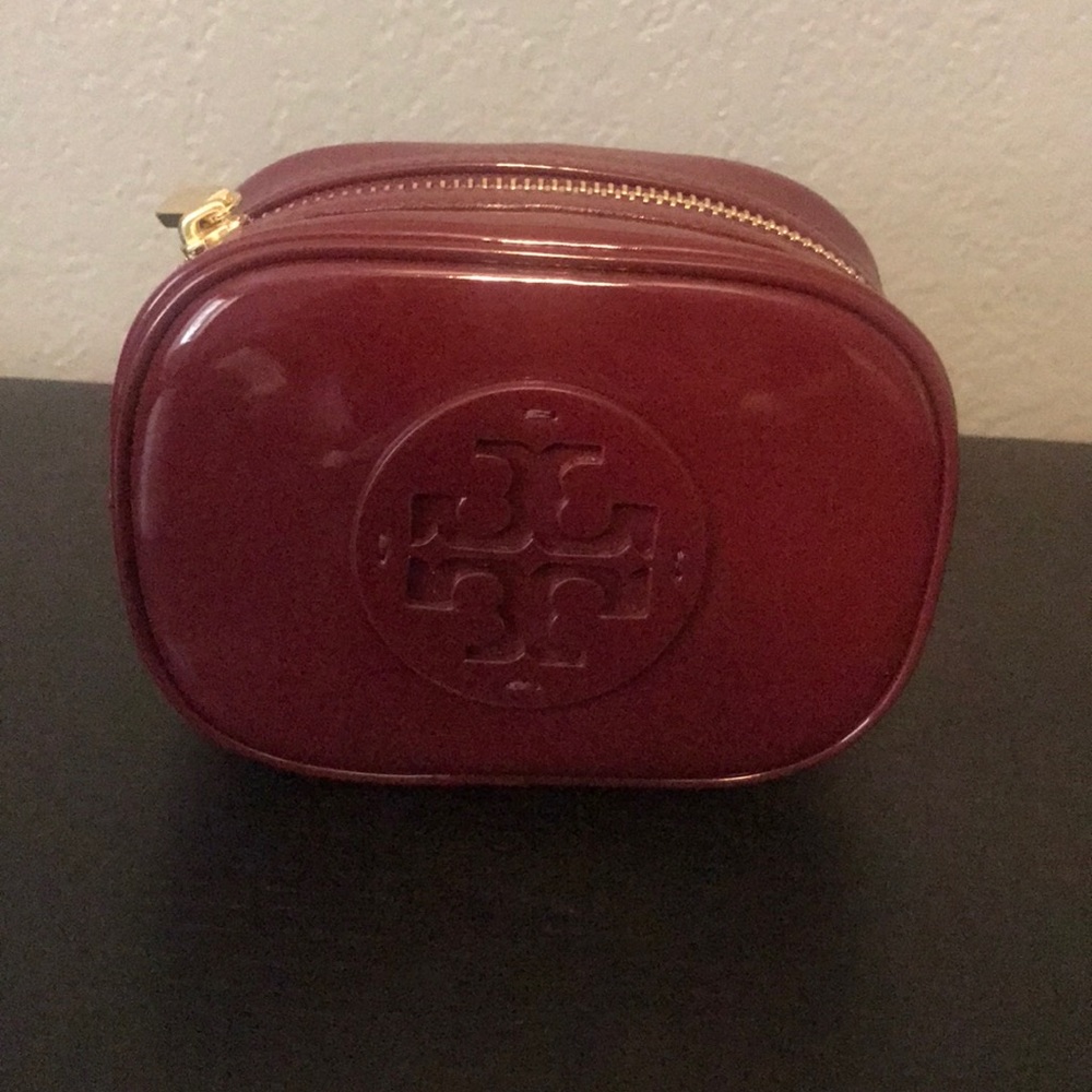 Patent leather cosmetic bag